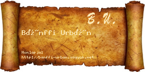 Bánffi Urbán névjegykártya